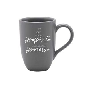 Caneca Em Cerâmica Flat Chumbo Gray 350ml Oxford - Exclusivo