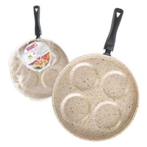 Frigideira Multifuncional Com Divisórias Antiaderente E Design Bege Stone 4 Em 1 Premium