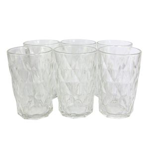 Conjunto 6 Copos De Vidro Diamante 370ml
