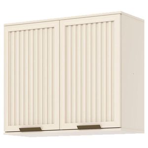 Armário Aéreo 2 Portas Ripado 80 Cm Connect Off White - Henn