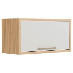 Módulo Cozinha Ronipa Syrah Armário Geladeira Com 1 Porta Basculante 80cm Amendoa Off White Ronipa