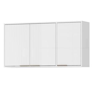 Armario Aereo 120 Cm Mdp 3 Portas Glor Agl04 Castanho Mxm Branco Neve