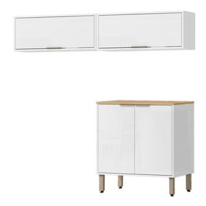 Cozinha Modulada 3 Modulos 160 Cm Glor Branco Neve Mxm