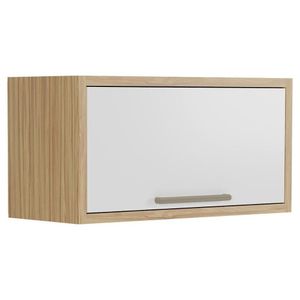 Módulo Cozinha Ronipa Syrah Armário Geladeira Com 1 Porta Basculante 80cm Amendoa Off White Ronipa
