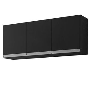 Armário Aéreo Andréia 120cm 3 Portas Preto - Ajl Móveis Preto