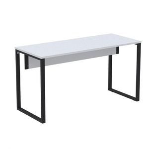 Mesa Escritório P25 Tub Pandin 150 Cm (larg) X 70 Cm (prof) Tampo Mdp Cinza Pé Aço Tubular Azul