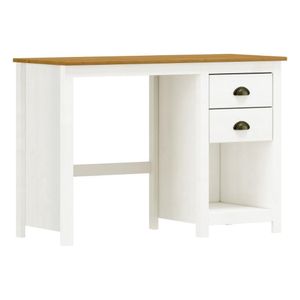 Escrivaninha Em Madeira 2 Gavetas Linha Topázio - Branco/freijó