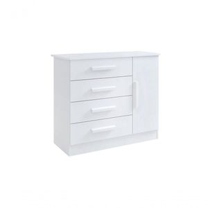 Cômoda Firenze 4 Gavetas 1 Porta C/sapateira - D' Doro Branco