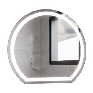 Espelho Redondo Com Led 45x50cm Touch Bivolt Moderno Led Frio