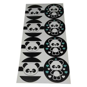 Adesivo Redondo Grande Panda - 16 Unidades