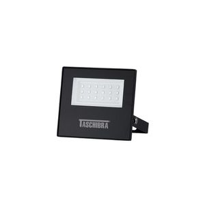 Refletor Taschibra Tr Led Slim 20w Preto Bivolt 3000k Luz Amarela