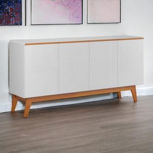 Buffet Ares Lux 04 Portas Branco e Nature Tebarrot