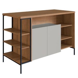 Mesa Ilha Gourmet 131 Cm 2 Portas P1035 Arenas Mell Pp Milani Store