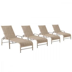 4 Espreguiçadeiras Reclinavel Catar Fendi Corda Nautica Rami