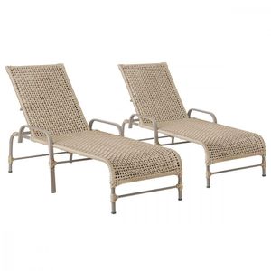 2 Espreguiçadeiras Reclinavel Catar Fendi Trama Original Rami