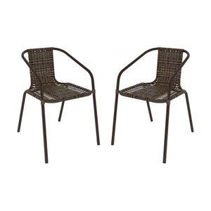 Kit 2 Cadeiras De Jardim Junco Sintético Multimóveis Cr8006 Café Mesclado