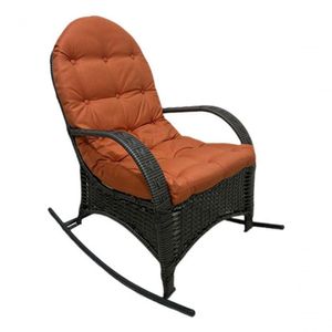 Cadeira Balanço Poltrona Descanso Com Almofada Ergonômica Laranja