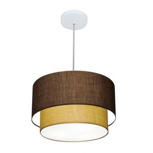 Lustre Duplo Cilíndrico Md-4159 40x35cm Bivolt Café Palha