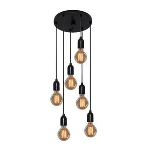 Lustre Pendente Luminária Retro 6 Suportes Lâmpada Bivolt