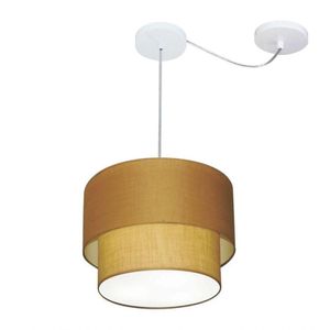 Pendente Duplo Cilíndrico Desvio Md-4358 30x25 Bivolt Palha
