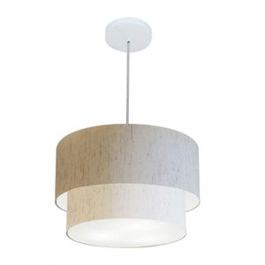 Lustre Duplo Cilíndrico Md-4354 45x40cm Bivolt Linho Bege