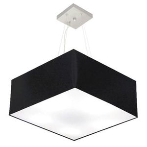 Lustre Pendente Quadrado Md-4040 21/50x50cm Preto Bivolt
