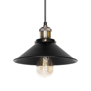 Luminária Pendente Loft Hat Chapéu Retro Preto