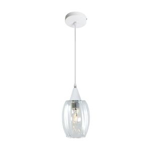 Lustre Pendente Taschibra Badih Pp Canelado E27 Transparente Bivolt Branco