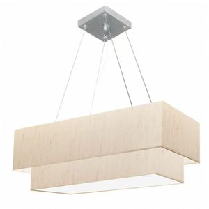 Lustre Duplo Retangular Md-4321 80x40 70x30 Bivolt Bege