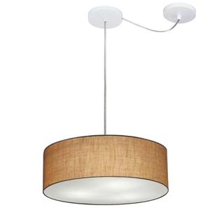 Lustre Cilíndrico Desvio de Centro 40x15cm Bivolt Palha