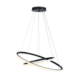 Lustre Pendente Taschibra Design Montreal 35w Led 60cm Luz Quente 3000k Bivolt Preto
