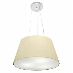 Lustre Pendente Cone Md-4001 21/40x30cm Bivolt Algodão Crú