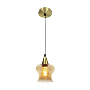 Lustre Pendente Taschibra Aisha Liso E27 Conhaque Bivolt Ouro