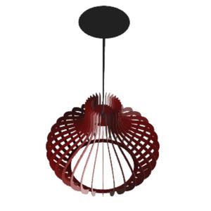 Luminária Teto Tipo Pendente Decanter Mdf Completa - Cor:mdf Cru