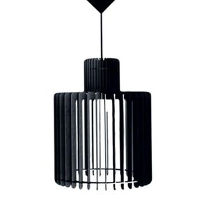 Luminária Teto Tipo Pendente Drink Mdf Completa - Cor:preta