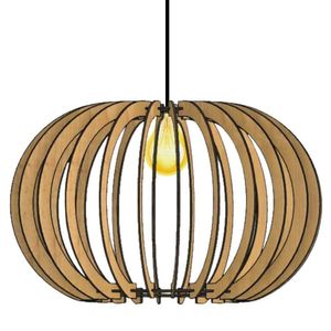 Luminária Teto Tipo Pendente Deusa Mdf Completa - Cor:mdf Cru