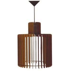 Luminária Teto Tipo Pendente Drink Mdf Completa - Cor:mdf Marrom