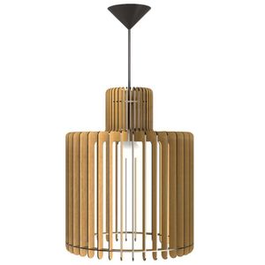 Luminária Teto Tipo Pendente Drink Mdf Completa - Cor:mdf Cru