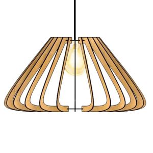 Luminária Teto Tipo Pendente Macau Mdf Completa - Cor:mdf Cru