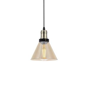 Lustre Pendente Blumenau Vintage Cone âmbar E27 Bivolt