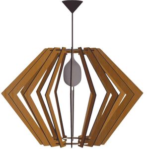 Luminária Teto Tipo Pendente Pegasus Mdf Completa - Cor:marrom