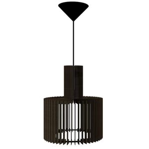 Luminária Teto Tipo Pendente Moscou Mdf Completa - Cor:preta