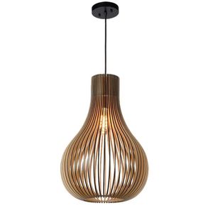 Luminária Teto Tipo Pendente Madri Mdf Completa Mdf Cru