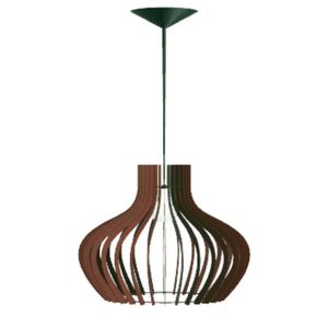 Luminária Teto Tipo Pendente Decanter Mdf Completa - Cor:marrom