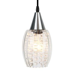 Lustre Pendente Taschibra Cristal Badih P Canelado E27 Transparente Bivolt Prata