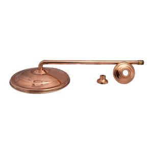 Chuveiro Ducha De Parede Redondo Com Braço Cobre Puro 20Cm