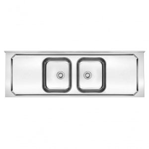 Pia De Inox Com Cuba Dupla 2,00 X 0,53 Lisa