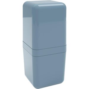Porta Escova Cube Coza Com Tampa Azul Fog