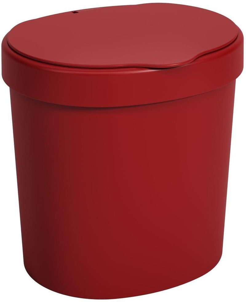 Lixeira Basic Coza 10906/0465 Com Tampa 2,5L Vermelho Bold