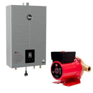 Kit Aquecedor 20l Inox Glp Bivolt + Bomba 350w 127v Rheem